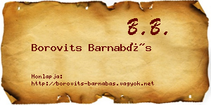 Borovits Barnabás névjegykártya