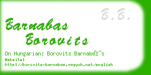 barnabas borovits business card